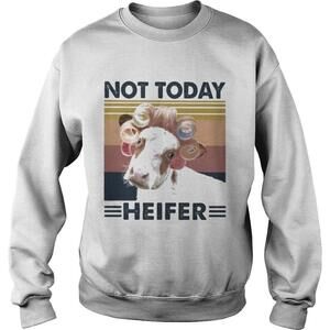 Cow Curlers Not Today Heifer  Retro Sweatshirt